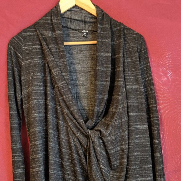 Grey Jacob Wrap Around Sweater - Picture 1 of 16